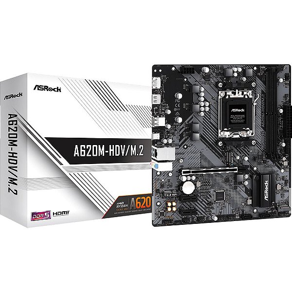Placa Mãe ASRock A620M-HDV/M.2 AM5 DDR5 Micro ATX
