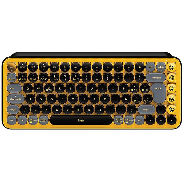 Teclado Sem fio Logitech Pop Keys - Blast Yellow (Espanhol) (920-010713)