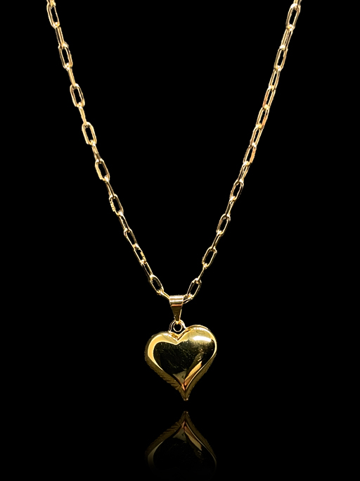 Corrente Elo Cartie 6mm com Pingente em formato de Coração Pontudo