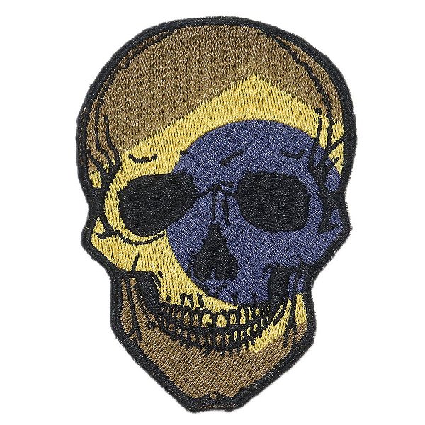 Patch Bordado Caveira Brasil 10x7cm