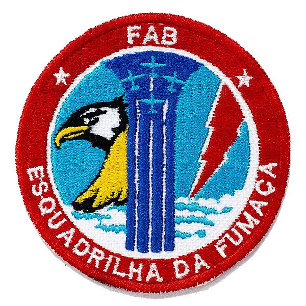 Patch Bordado Militar FAB - Esquadrilha da Fumaça 8x8cm