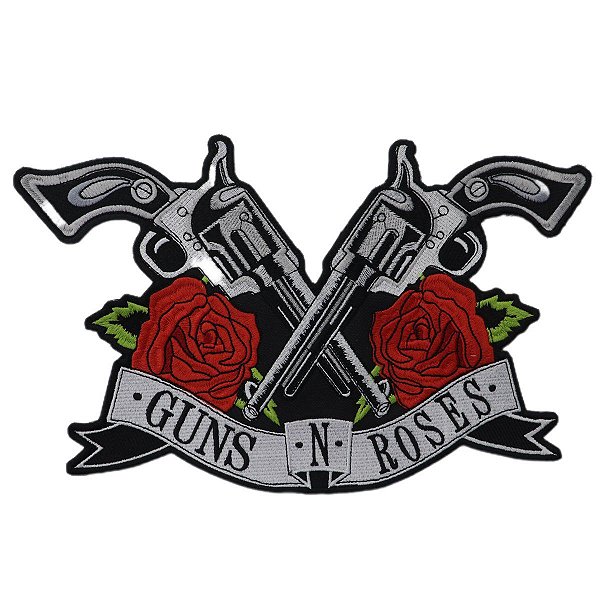 Patch Bordado Guns N' Roses Revolver 20x34cm