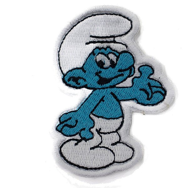 Patch Bordado Cartoon Smurf 8x6cm