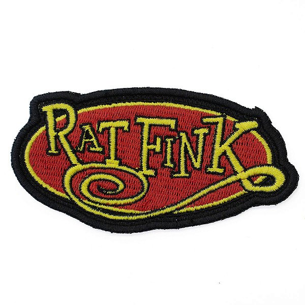 Patch Bordado Cartoon Rat Fink Escrita 5x10cm