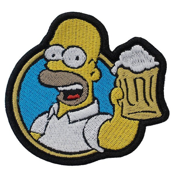 Patch Bordado Cartoon Homer Cerveja 8x8cm