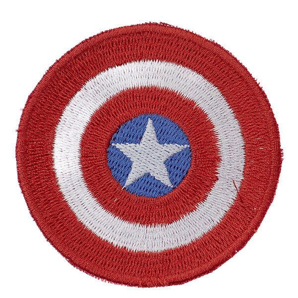 Patch Bordado Cartoon Captão America Escudo 7x7cm