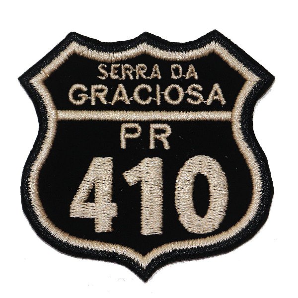 Patch Bordado Rota Serra da Graciosa - PR 410 6x6cm