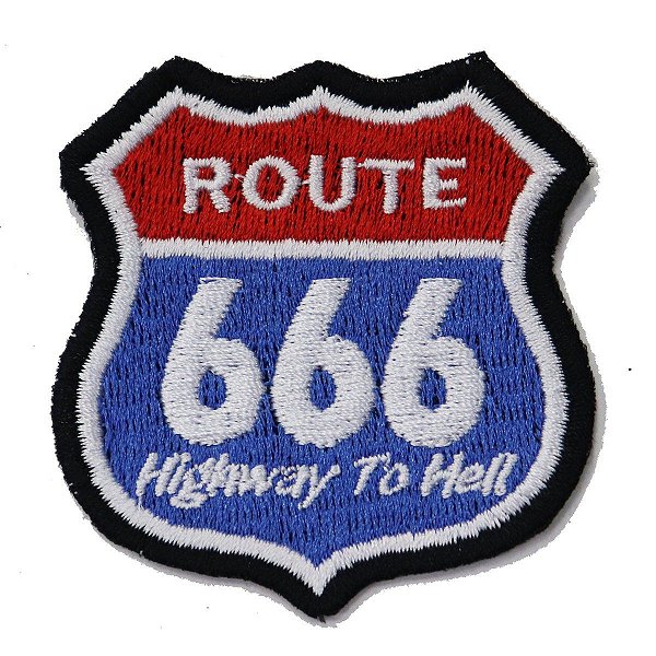 Patch Bordado Rota 666 6x6cm