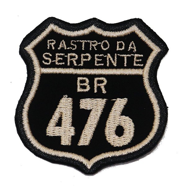 Patch Bordado Rota Rastro da Serpente - BR 476 6x6cm