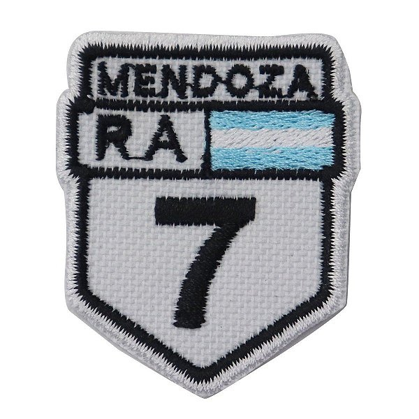 Patch Bordado Rota Mendoza RA 7 - Argentina 8x7cm