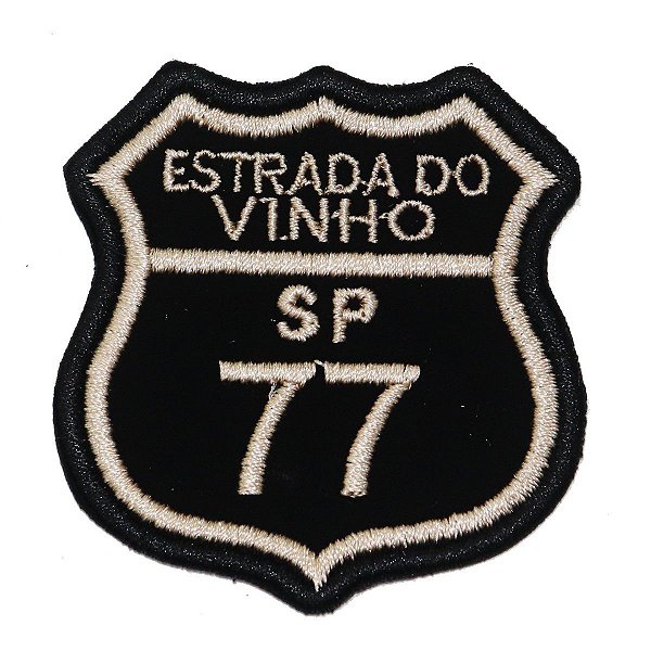 Patch Bordado Rota Estrada do Vinho - SP 77 6x6cm