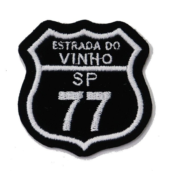 Patch Bordado Rota Estrada do Vinho - SP 77 6x6cm