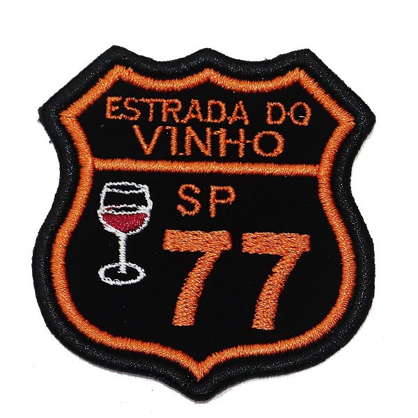 Patch Bordado Rota Estrada do Vinho - SP 77 6x6cm