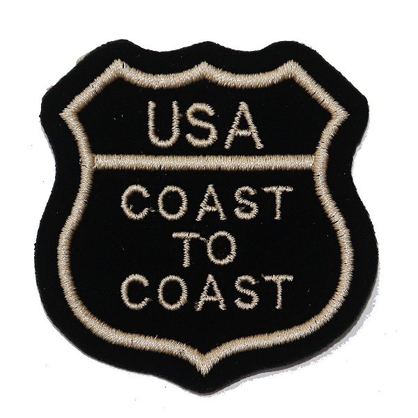 Patch Bordado Rota USA Coast to Coast 6x6cm