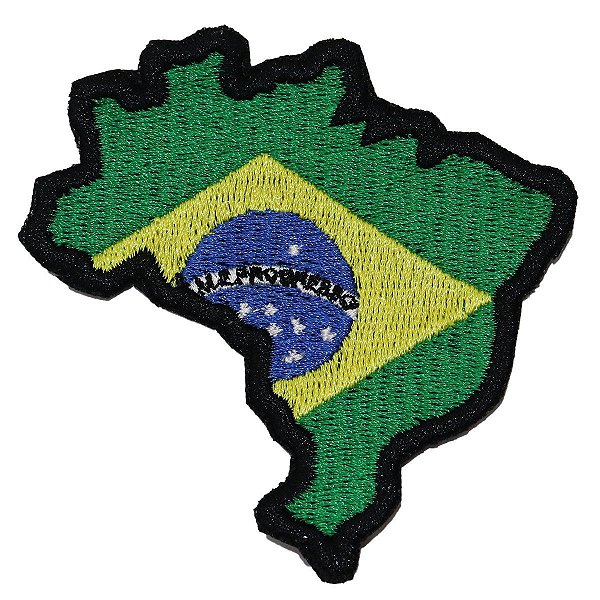 Patch Bordado Mapa do Brasil 8x8cm