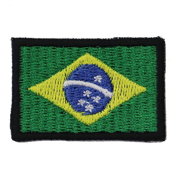 Patch Bordado Bandeira do Brasil 3x4,5cm