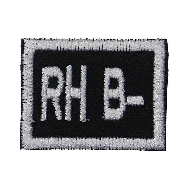 Patch Bordado RH AB+ 3x4cm