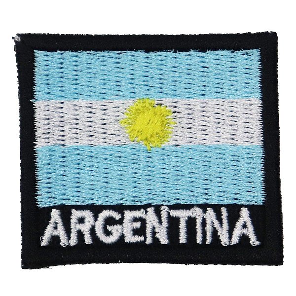 Patch Bordado Bandeira Argentina 4x4 cm