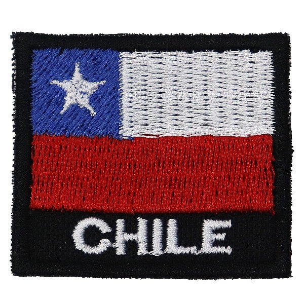 Patch Bordado Bandeira Chile 4x4 cm