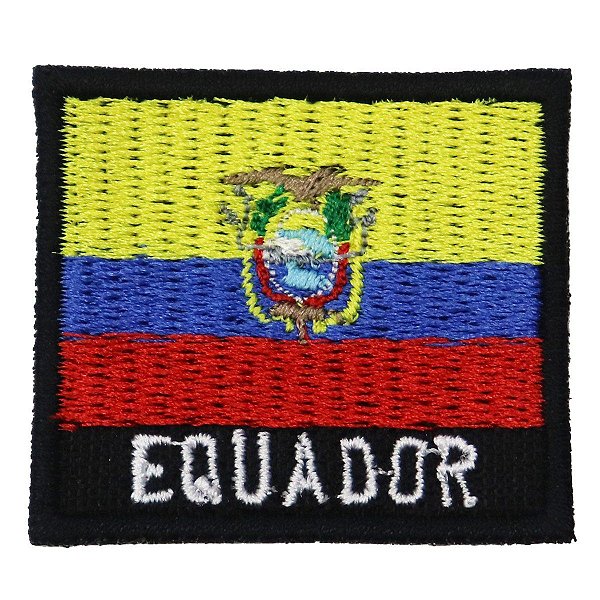 Patch Bordado Bandeira Equador 4x4 cm