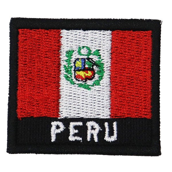 Patch Bordado Bandeira Peru 4x4 cm