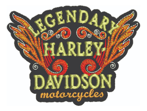 Patch Bordado Hd Legandary Motor 8x8cm