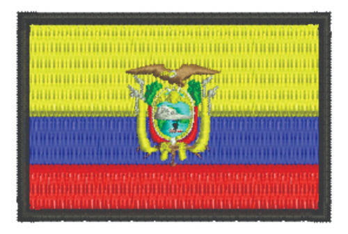 Patch Bordado Bandeira Equador 6x4cm