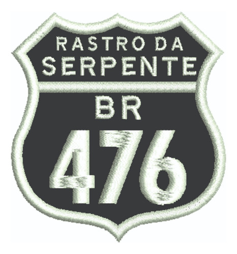 Patch Bordado Rastro Da Serpente Br476 5,6x6cm
