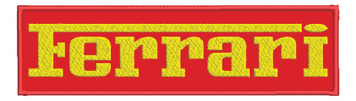 Patch Bordado Carros Ferrari Tarja 14x3,5cm