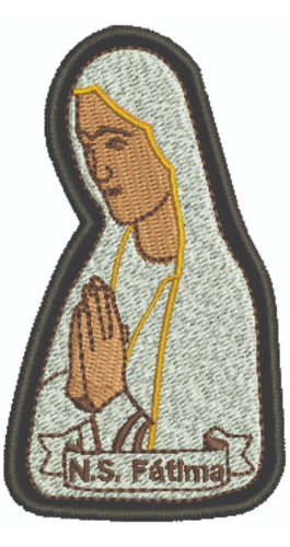 Patch Bordado Religiosos Nossa Senhora De Fatima 5x9cm