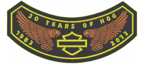 Patch Bordado Harley Davidson Hog 2013 Harley Davidson Anual 14x7cm