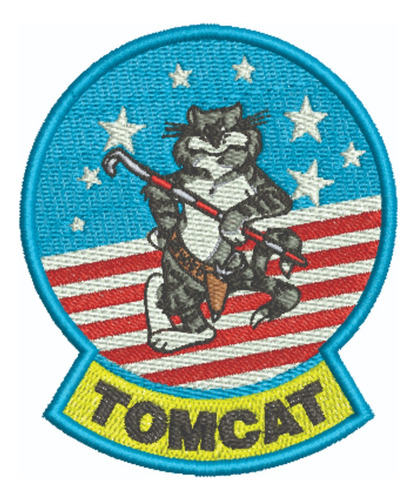 Patch Bordado Top Gun Tom Cat 8,4x10cm