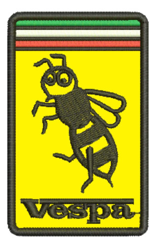 Patch Bordado Vespa Ferrari 5,6x9cm