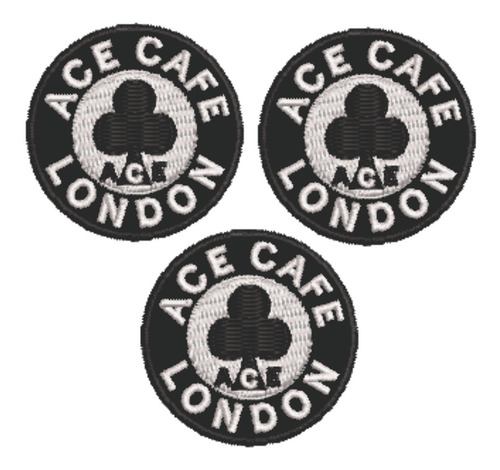 Patch Bordado Café Racer Kit 3 Ace Café London 4x4cm