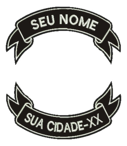 Patch Bordado Faixas Duas Faixas Moto Clube Modelo 01 30x15cm
