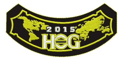 Patch Bordado Harley Davidson Hog 2015 Harley Davidson Anual 14,4x7cm