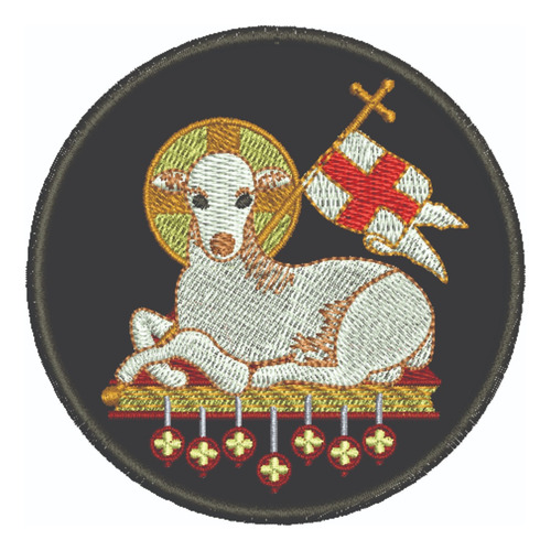 Patch Bordado Religiosos Agnus Dei 8 Cm 8x8cm