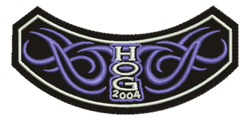 Patch Bordado Harley Davidson Hog 2004 Harley Davidson Anual 14,4x7cm