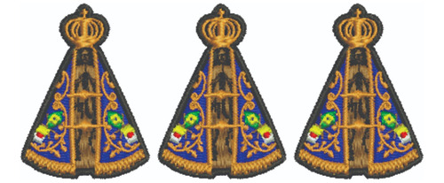 Patch Bordado Religiosos N S Aparecida 3 Peças 3,6x5cm