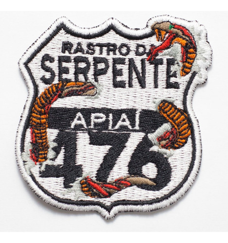 Patch Bordado Placas Serpente Br476 7x7,5cm