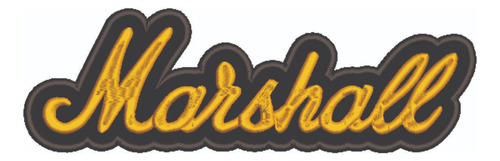Patch Bordado Música Marshall Amplificadores 25x8cm