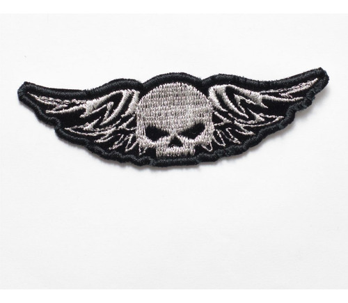 Patch Bordado Harley Davidson Caveira Asa Bra 9,8x3cm
