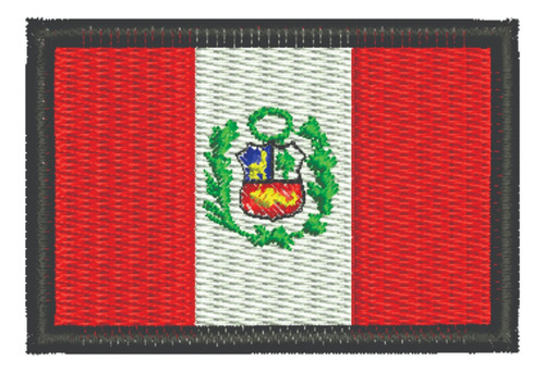 Patch Bordado Bandeiras Bandeira Peru 6x4cm