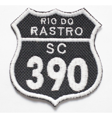 Patch Bordado Placas Rio Do Rastro Sc390 5,6x6cm