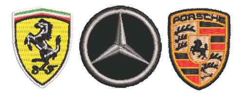 Patch Bordado Marcas Personalizado Mercedes Ferrari Porsche 3,5x3,5cm