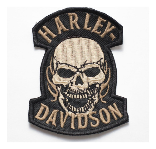 Patch Bordado Harley Davidson Old School 7,5x9,9cm