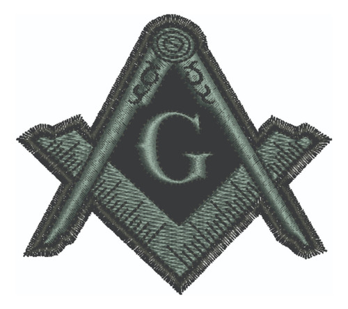Patch Bordado Masson Esquadro E Compasso Msn004 8x7cm