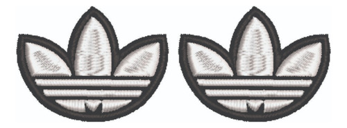 Patch Bordado Marcas Kit 2 adidas Logo Antigo Flor Mrc059l080 8x6cm