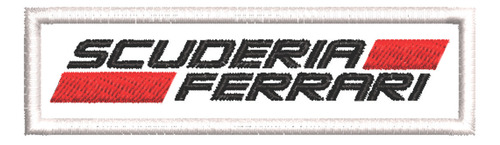 Patch Bordado Carros Ferrari Scuderia Tag 9x2,5cm