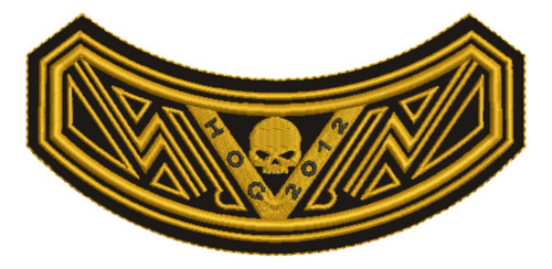 Patch Bordado Harley Davidson Hog 2012 Harley Davidson Anual 14,4x7cm
